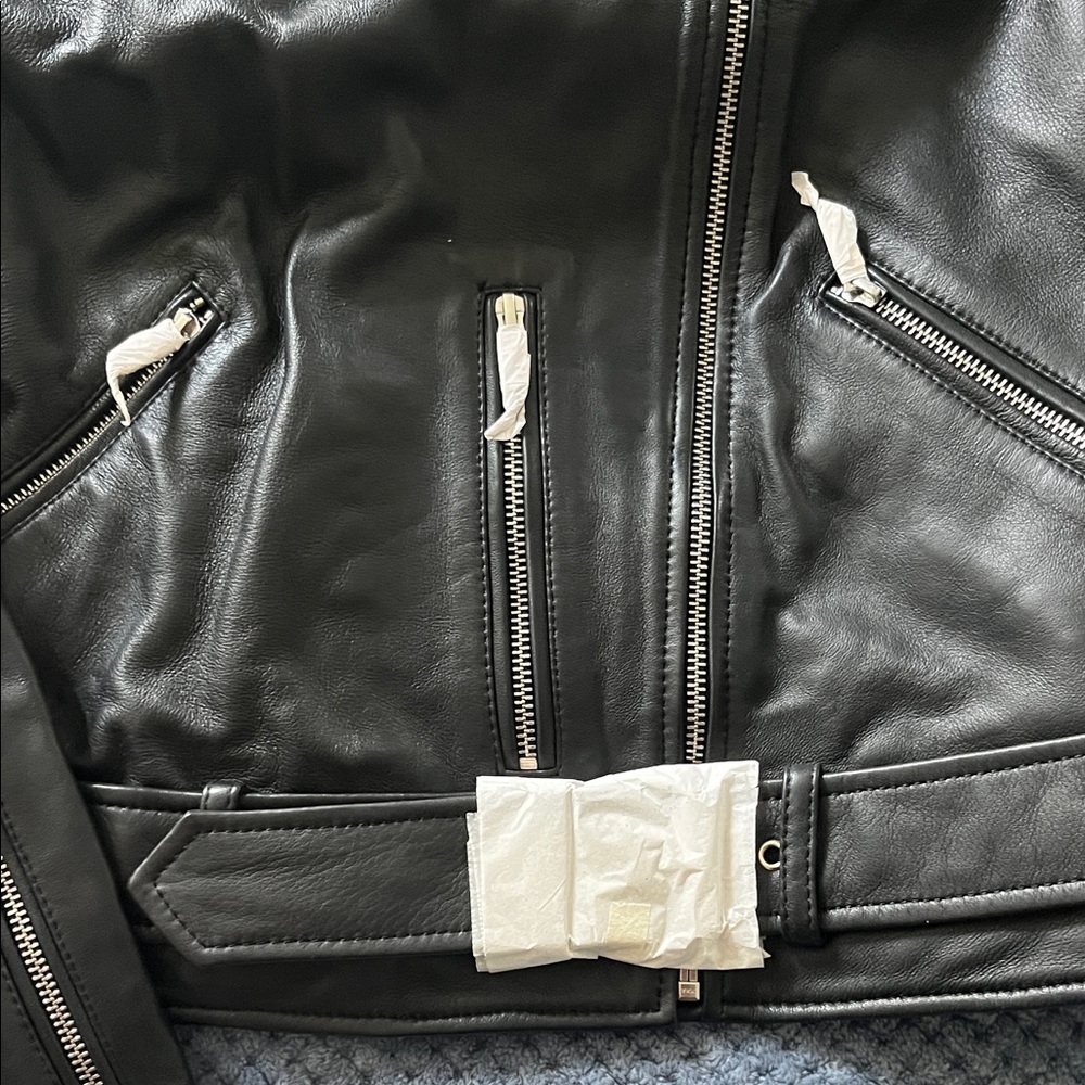 Quince Black Leather Jacket - Picture 5 of 6